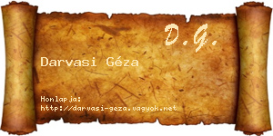 Darvasi Géza névjegykártya