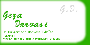 geza darvasi business card